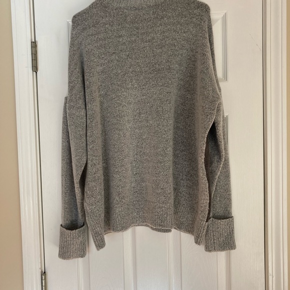 Colorblock Turtleneck Sweater - Gray, White, and Black - Picture 2 of 3